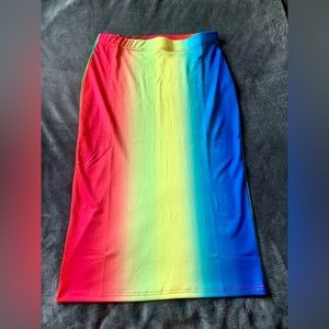 Rainbow pencil skirt